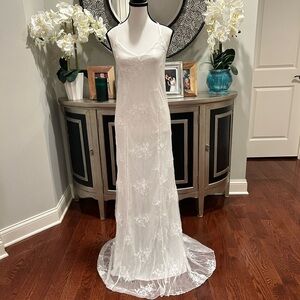 Elegant White Lace Gown